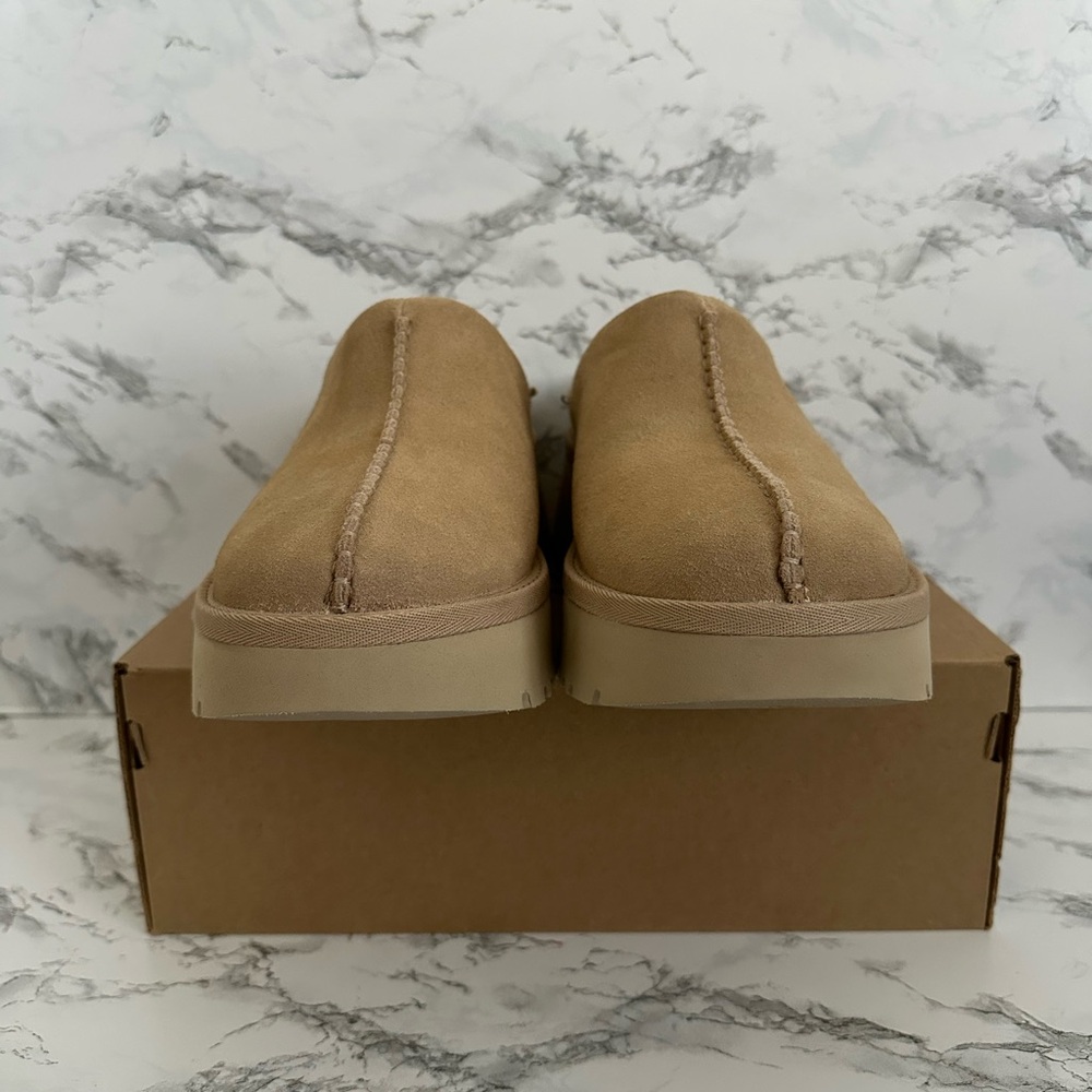 UGG Heights Sand Suede Slip On Casual Clog Shoes Chestnut 1152731 Women Size 12 - Picture 3 of 7